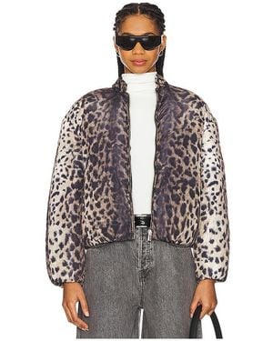 Apparis Leni Leopard Padded Bomber - ブラウン