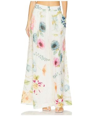 La Fuori Blossom Belle Flared Trousers - White