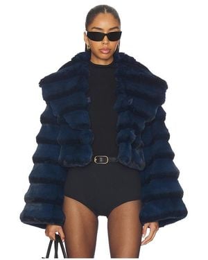 Adrienne Landau Chinchilla Jacket - Blue