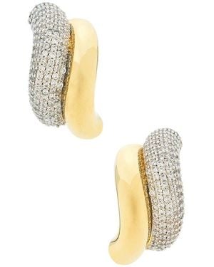 Eddie Borgo Pavé Two Tone Torsade Stud Earrings - White