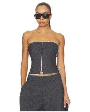 Alexander Wang Strapless Bustier Top With Embellished Chain - Black