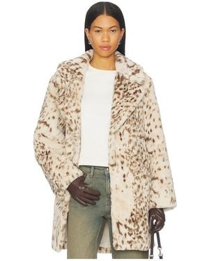 Lamarque Linnea Faux Fur Coat - Natural