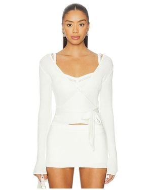 MORE TO COME Calico Knit Top - White