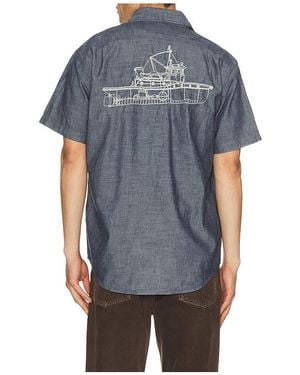 Filson Embroidered Chambray Shirt - Blue