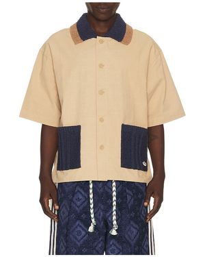 adidas Originals X Clot By Edison Chen Guayabera Shirt - Blue
