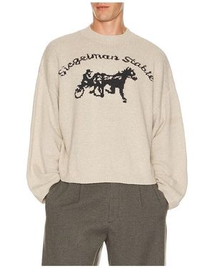 Siegelman Stable Logo Knit Sweater - Natural