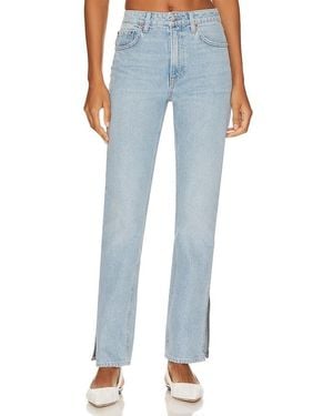 GRLFRND Harlow Petite High Rise Boot With Slit Hem - Blue
