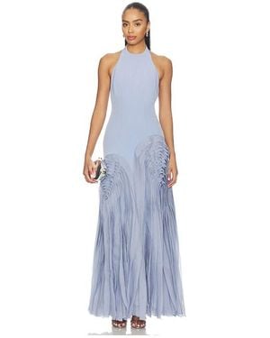 AMUR Elani Pleated Gown - Blue