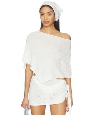 Frankie's Bikinis Poncho Scout Knit - Weiß