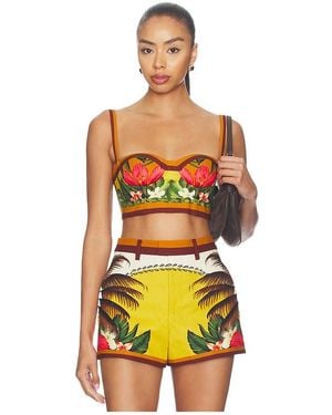 retroféte Cricket Bustier Top - Yellow