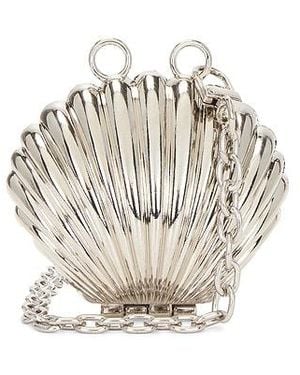 petit moments Shell Chain Clutch - White
