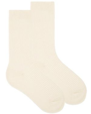 ÉTERNE Classic Rib Socks - White