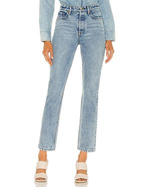 GRLFRND Karolina High Rise Straight Crop - Blue