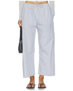Leset Yoshi Stripe Crop Drawstring Pant - Blue