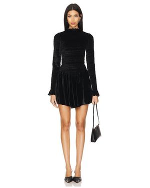 Apres Studio Silk Velvet Ruched Mini Dress - Black