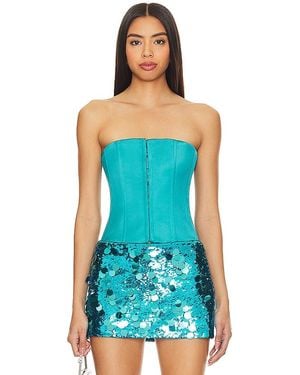 GUIZIO Satin Corset - Blue