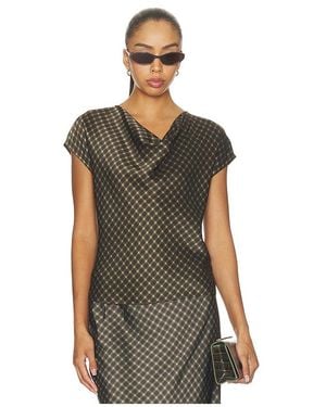 Vince Blusa Sin Mangas Con Cuello Tipo Drapeado Y Estampado De Cuadros Degradados En Color Multi Talla (También En M, S, Xs) - Multicolor