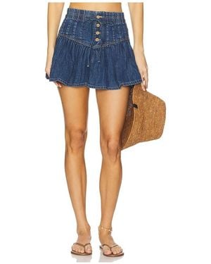 Free People X We The Free Roselle Denim Mini Skirt - Blue
