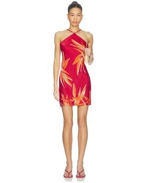 Rococo Sand Bias Halter Mini Dress - Red