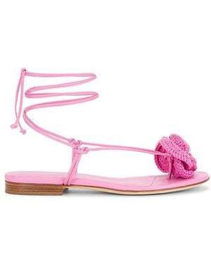Magda Butrym Crochet Flower Flat Sandal - Pink