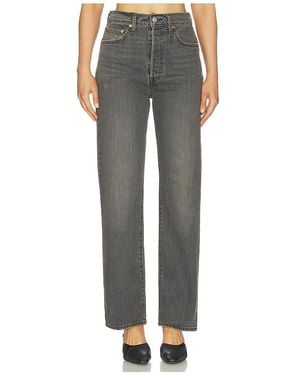 Levi's Ribcage Full Length Straight Leg Jeans - Gray