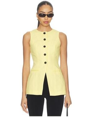ALIGNE Leo Linen Mix Waistcoat - Natural