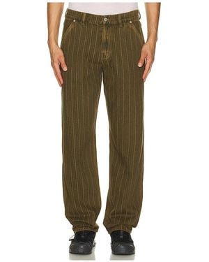 Pleasures Rail Stripe Work Trousers - Green