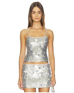 GUIZIO Paillette Cami - White