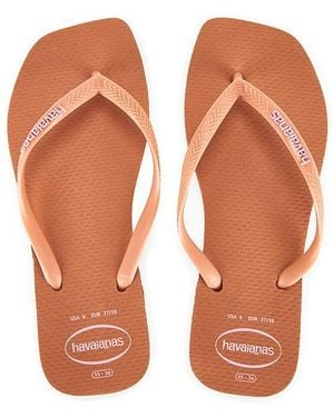 Havaianas Flip Flops Square Logo - Orange