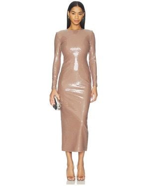 Alex Perry Long Sleeve Dress - Natural