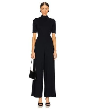 Susana Monaco Mock Neck Short Sleeve Jumpsuit - Black