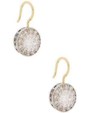 Shashi Two Tone Georgian Cut Hoop Earring - White