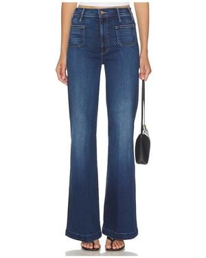 Mother The Hustler Roller Patch Pocket Sneak Jeans - Blue