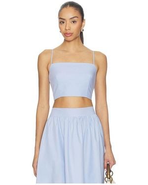 Susana Monaco Poplin Smocking Back String Top - Blue