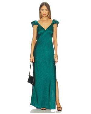 MORE TO COME Becky Ruffle Maxi Dress - Green