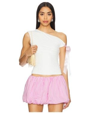 MORE TO COME Raquel Tie Sleeve Top - Pink