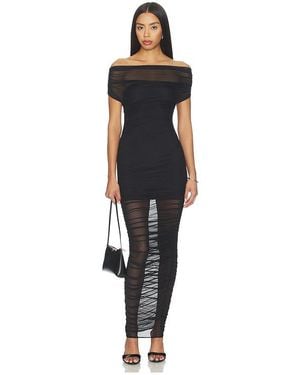 SER.O.YA Noel Mesh Midi Dress - Black