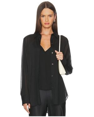 La Ligne Sheer Button Down Shirt - Black