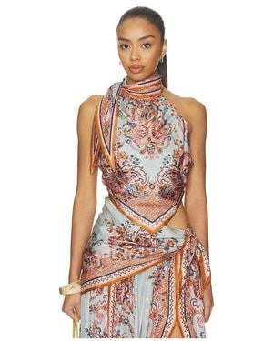 Zimmermann Aster Scarf Bodice Top - Blue