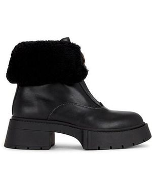 COACH Leah Platform Shearling Zip Bootie - Black
