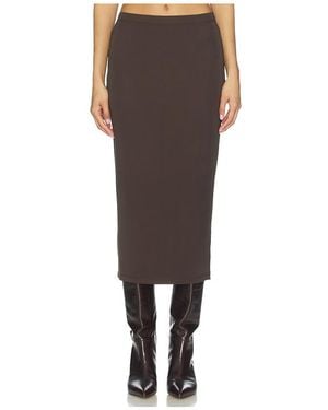 GOOD AMERICAN Matte Jersey Midi Pencil Skirt - Brown