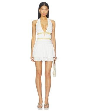 Runaway the Label Xylia Halter Low Plunge Mini Dress - White