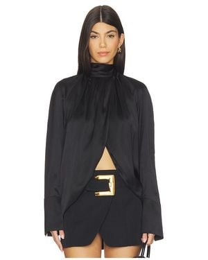 Balmain Bluse Drapped Silk - Schwarz