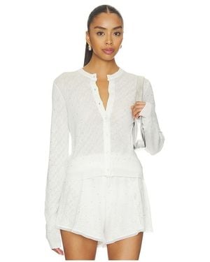 Area Cardigan Girly Rib Knit - Weiß