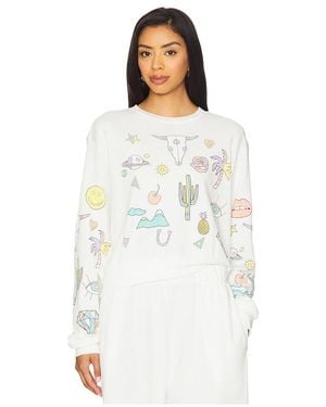 Lauren Moshi Spalding Dessert Vibes Crop Pullover - White