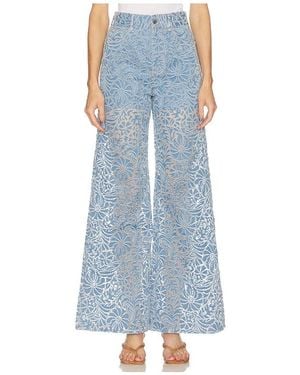 Veronica Beard Taylor High Rise Wide Leg - Blue