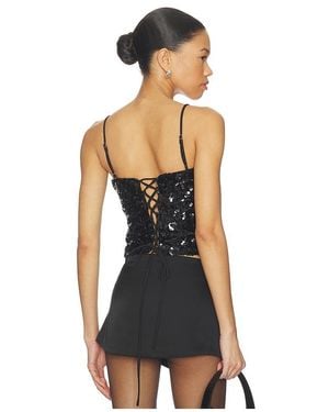 Runaway the Label Nessa Sequin Top - Black
