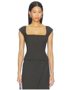 St. Agni Wool Cap Sleeve Top - Black