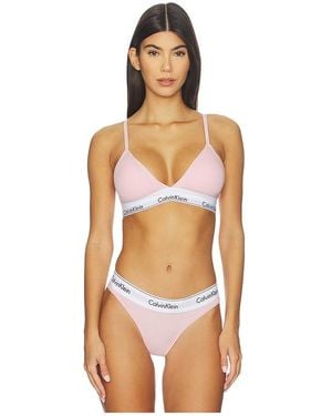 Calvin Klein Modern Cotton Lightly Lined Triangle Bra - Orange