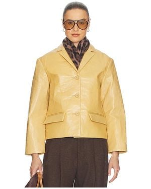 Helsa Puffy Leather Jacket - Natural